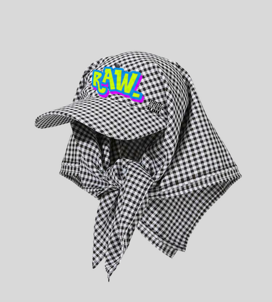 RAW. CHECKERED SUN CAP - BK