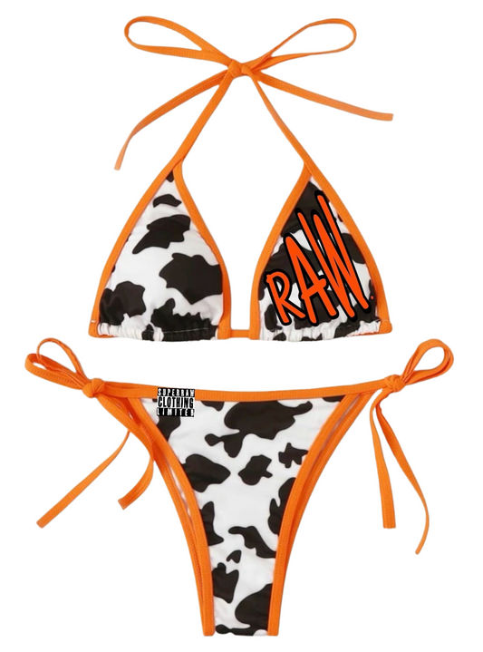 RAW BIKINI SET - COW/ORANGE