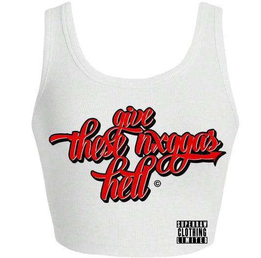 GIVE THESE NxGGAS HELL© VEST - WHITE/RED