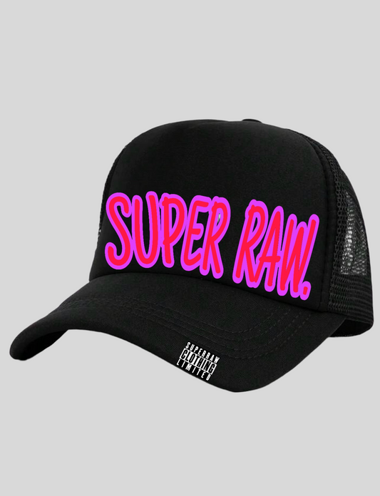 SUPERRAW. TRUCKER CAP - BK/PK