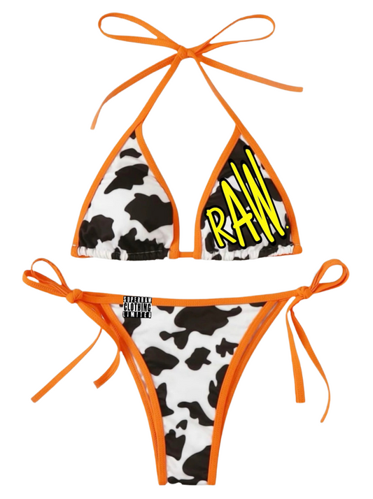 RAW BIKINI SET - COW/YELLOW