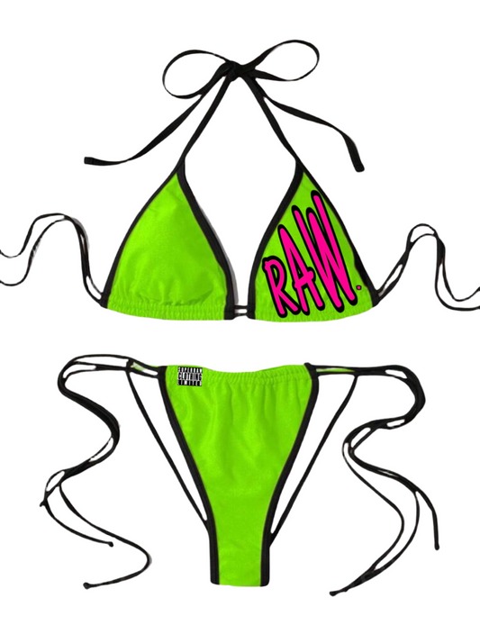 RAW BIKINI SET - PINK/GREEN